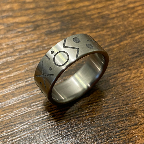 XAMAN | Engraved Titanium Ring