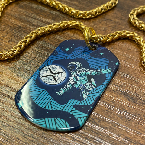 XRP Moon Mission | Stainless Steel Sublimated Dog Tag