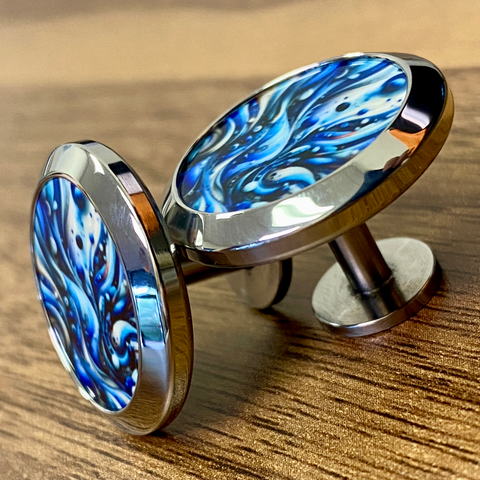 Blue | Titanium Cufflinks