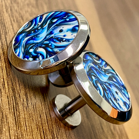 Blue | Titanium Cufflinks