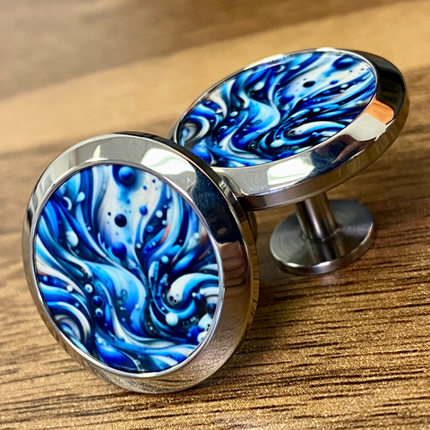 Blue | Titanium Cufflinks