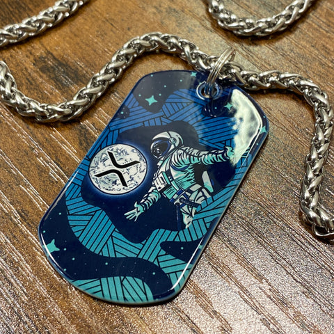XRP Moon Mission | Stainless Steel Sublimated Dog Tag