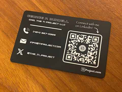 Contact Card | Black Engraved Metal Card