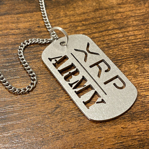 Horizontal XRP Army | Titanium Cut Through Dog Tag