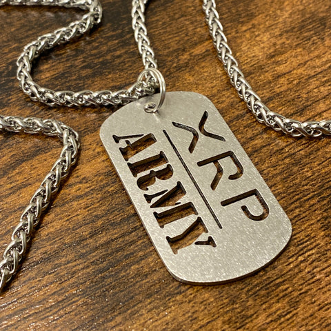 Horizontal XRP Army | Titanium Cut Through Dog Tag