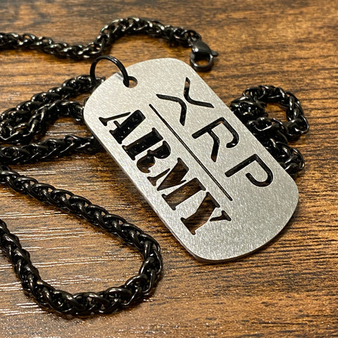 Horizontal XRP Army | Titanium Cut Through Dog Tag