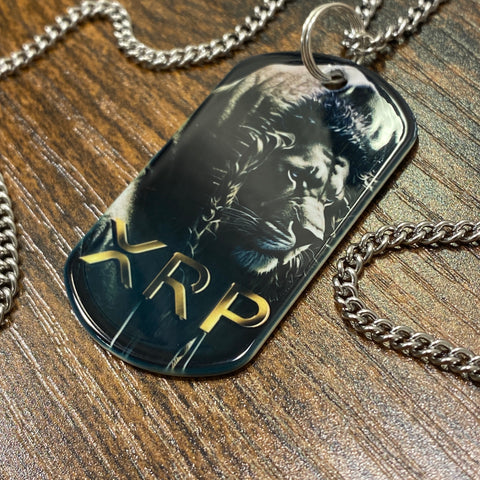 Noir XRP Lion | Stainless Steel Sublimated Dog Tag