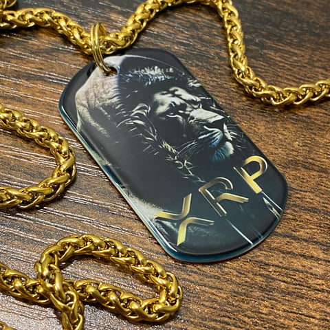Noir XRP Lion | Stainless Steel Sublimated Dog Tag