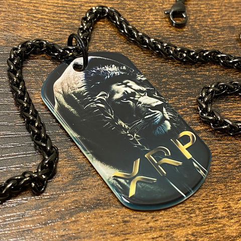 Noir XRP Lion | Stainless Steel Sublimated Dog Tag