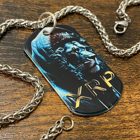 Navy XRP Lion | Stainless Steel Sublimated Dog Tag