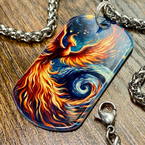 Space Phoenix | Stainless Steel Sublimated Dog Tag