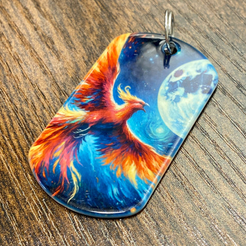 Lunar Phoenix | Stainless Steel Sublimated Dog Tag