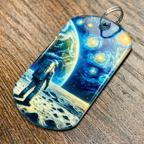 Moon Gaze | Stainless Steel Sublimated Dog Tag