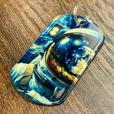 Moon Visor | Stainless Steel Sublimated Dog Tag