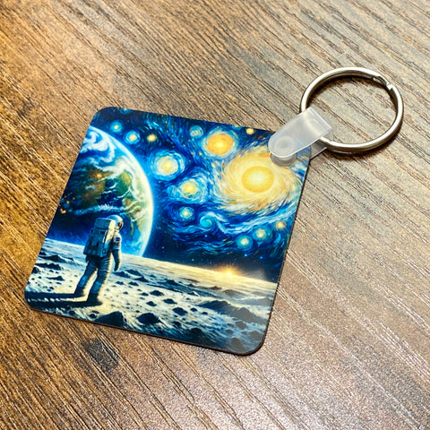 Moon Gaze | Aluminum Sublimated Keychain