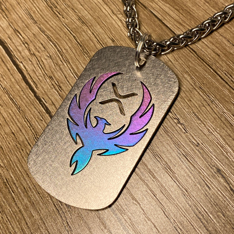 XRP Phoenix | Titanium Cut Through Dog Tag