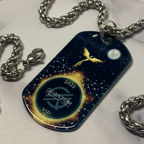 Stellar Golden Phoenix Rising | Stainless Steel Sublimated Dog Tag
