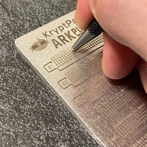 KryptPass ARK Plate | Password Recovery Key Plate
