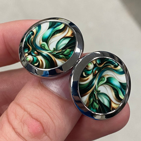 Green and Gold | Titanium Cufflinks