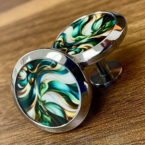 Green and Gold | Titanium Cufflinks