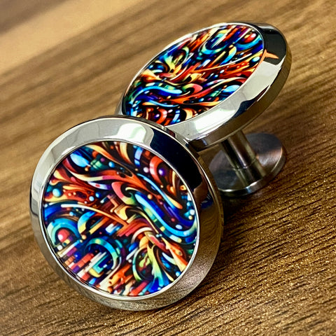 Graffiti | Titanium Cufflinks