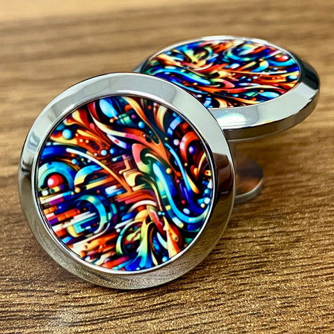 Graffiti | Titanium Cufflinks