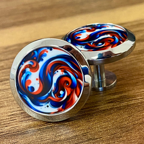 Blue and Red | Titanium Cufflinks