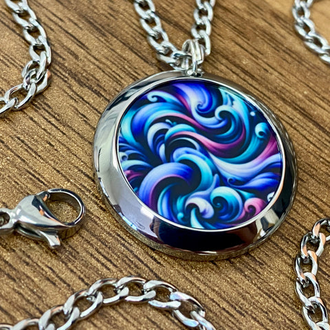 Cyan and Purple | Machined Pendant