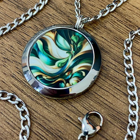 Green and Gold | Machined Pendant