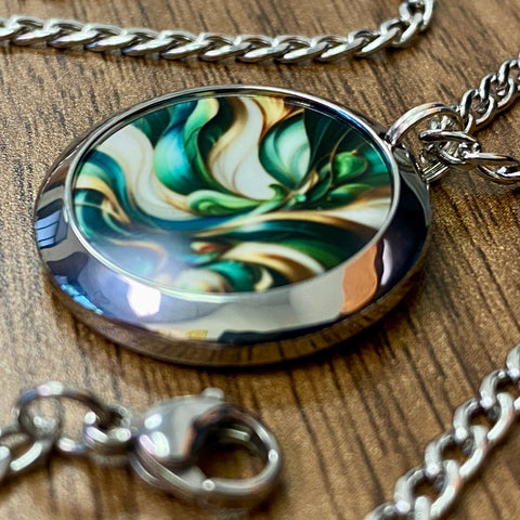 Green and Gold | Machined Pendant