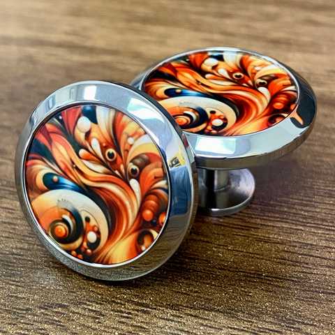 Orange | Titanium Cufflinks