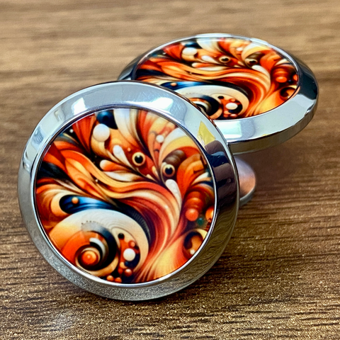 Orange | Titanium Cufflinks