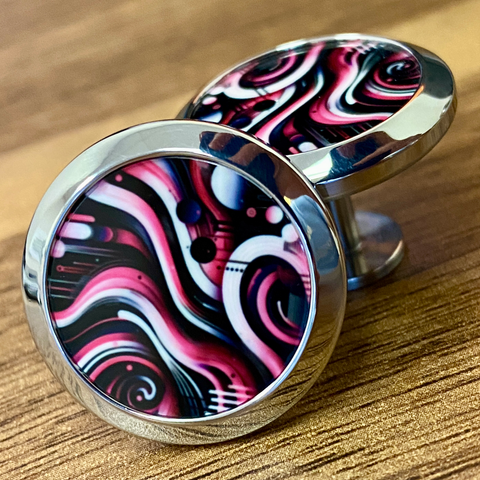 Black and Pink | Titanium Cufflinks