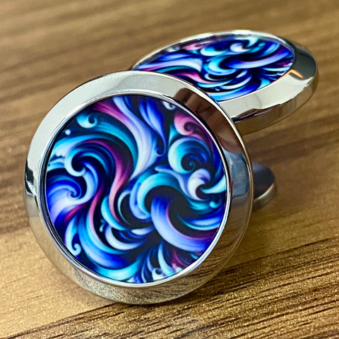 Cyan and Purple | Titanium Cufflinks