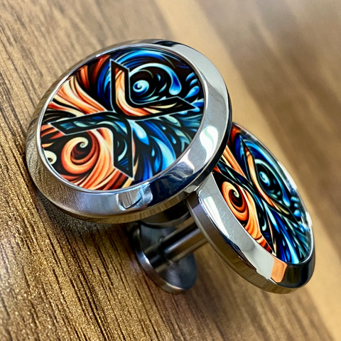 Fire and Liquidity XRP | Titanium Cufflinks