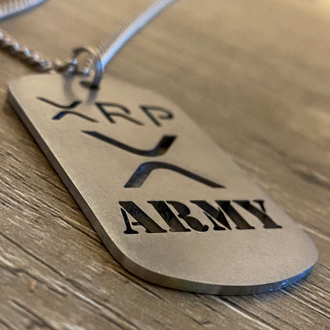 Vertical XRP Army | Titanium Cut Through Dog Tag