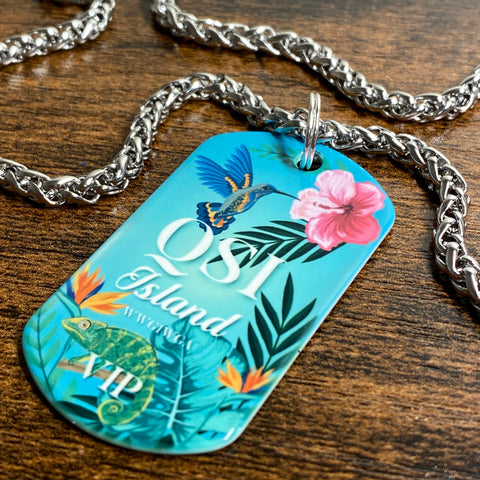 QSI Island | Stainless Steel Sublimated Dog Tag