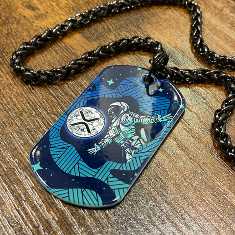 XRP Moon Mission | Stainless Steel Sublimated Dog Tag