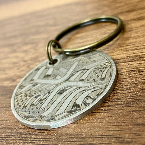 American Flags XRP | Engraved Keychain