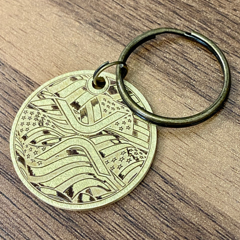 American Flags XRP | Engraved Keychain