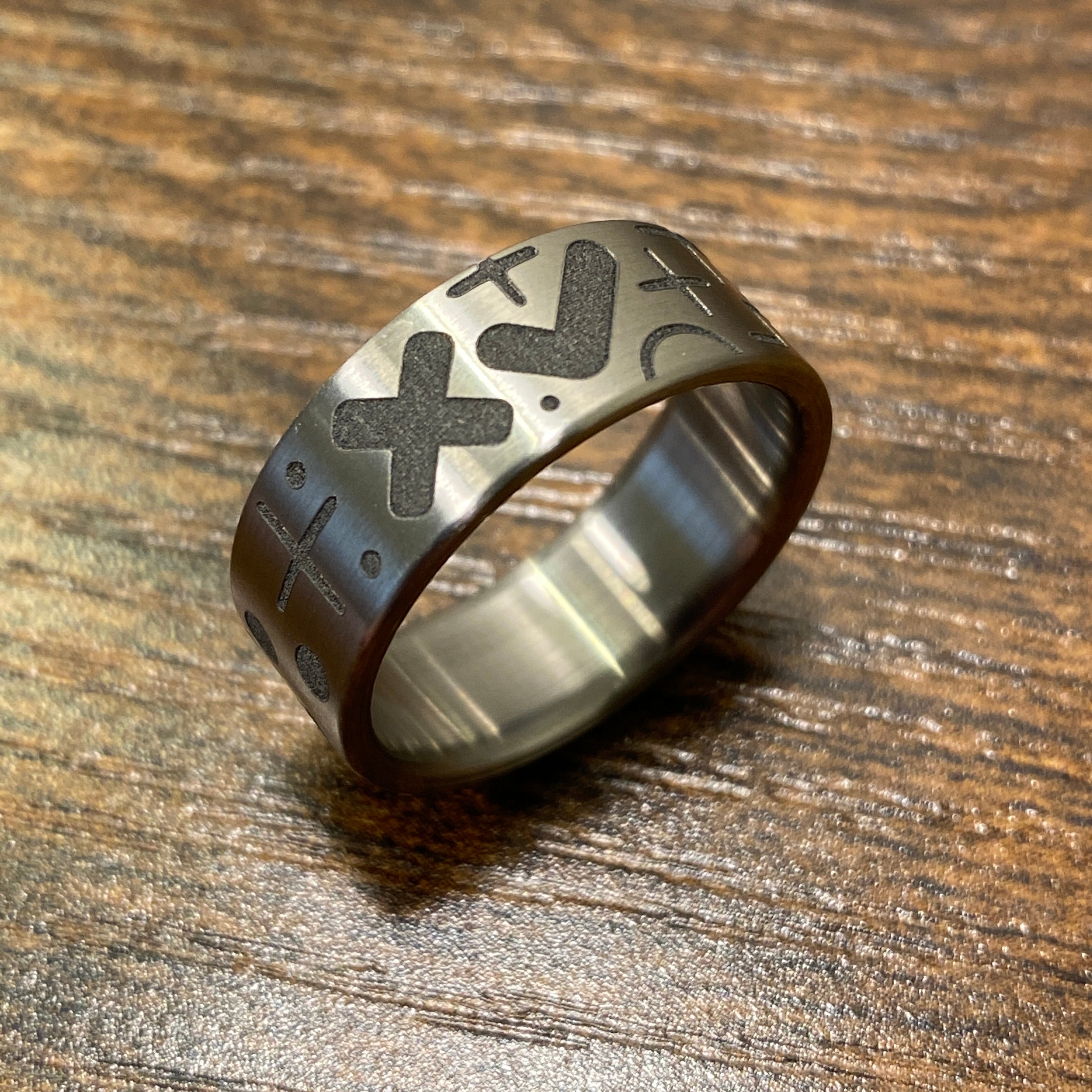 Engraved hot sale titanium ring