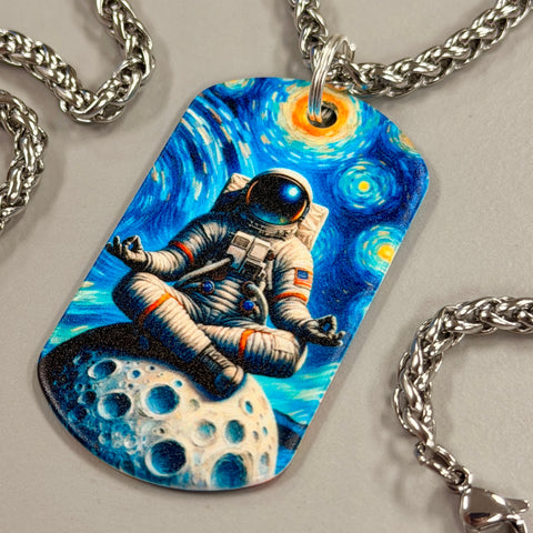 Moon Meditation | Stainless Steel UV Printed Dog Tag