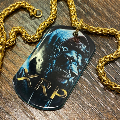 Navy XRP Lion | Stainless Steel Sublimated Dog Tag
