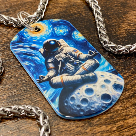Moon Meditation | Stainless Steel Sublimated Dog Tag