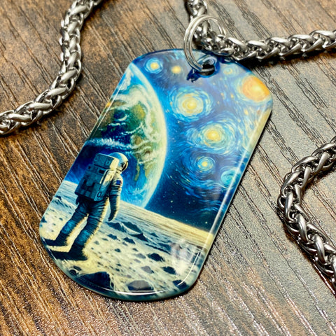 Moon Gaze | Stainless Steel Sublimated Dog Tag