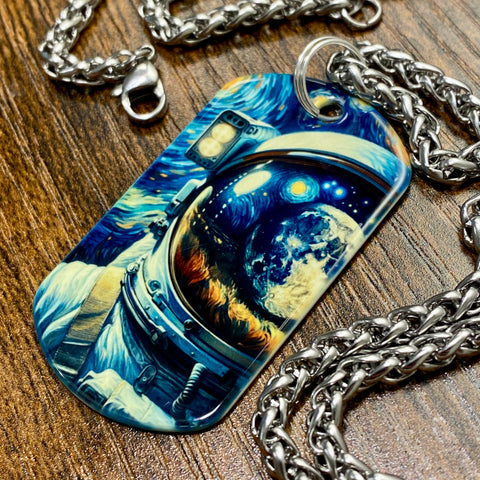 Moon Visor | Stainless Steel Sublimated Dog Tag