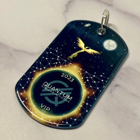 Stellar Golden Phoenix Rising | Stainless Steel Sublimated Dog Tag