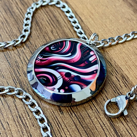 Black and Pink | Machined Pendant