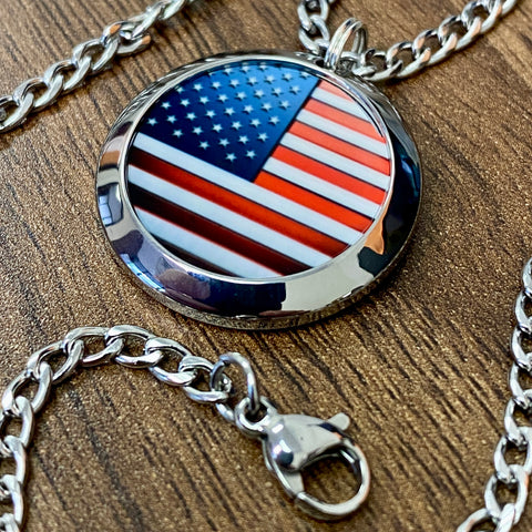 American Flag | Machined Pendant