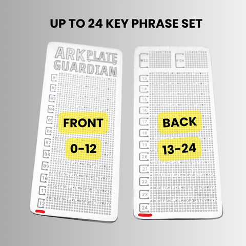 Ark Plate • Asset Recovery Key 304 Steel Plate • Digital Asset Seed Phrase Storage Device 🔐